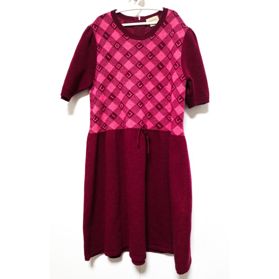 GUCCI グッチ ニット チルドレンズ チェック ワンピース キッズ GUCCI グッチ ニット チルドレンズ チェック ワンピース キッズ