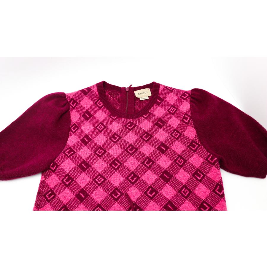 GUCCI グッチ ニット チルドレンズ チェック ワンピース キッズ GUCCI グッチ ニット チルドレンズ チェック ワンピース キッズ
