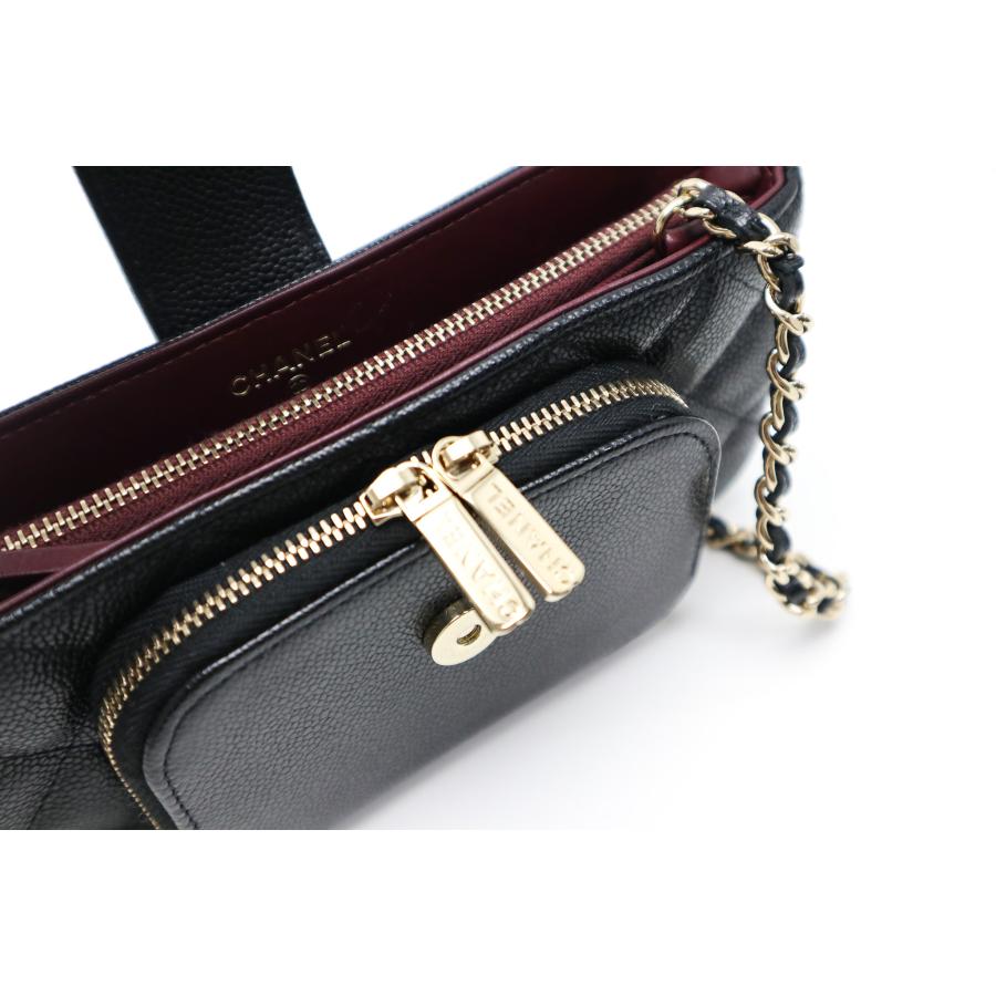 CHANEL シャネル キャビア スマートフォン ホルダー フォン CHANEL シャネル キャビア スマートフォン ホルダー フォン