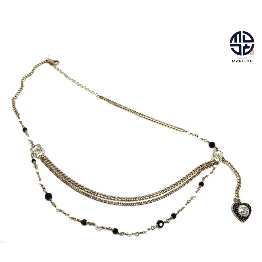 CHANEL シャネル チェーンベルト ハートチャーム ゴールド CHANEL（シャネル） チェーンベルト ハート ゴールド金具 ココマーク
