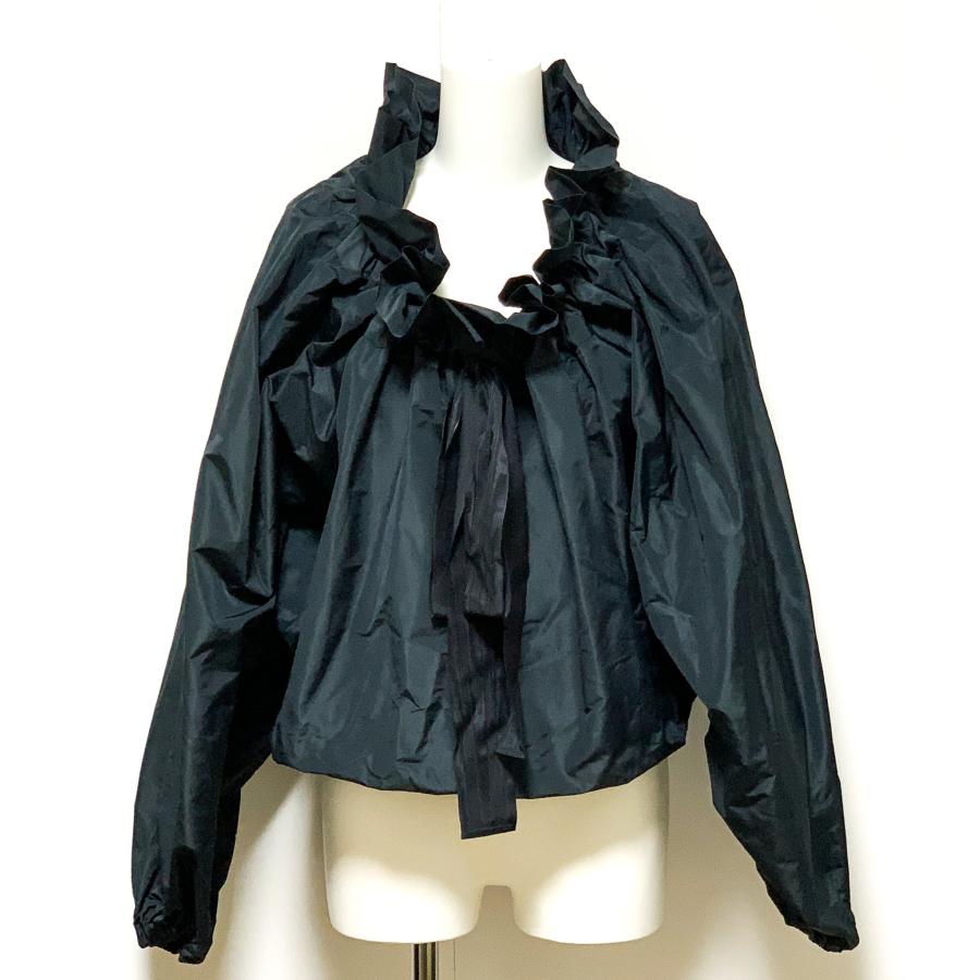 PATOU パトゥ ラッフルトリム ブラウス 黒 TO0170011698N 長袖