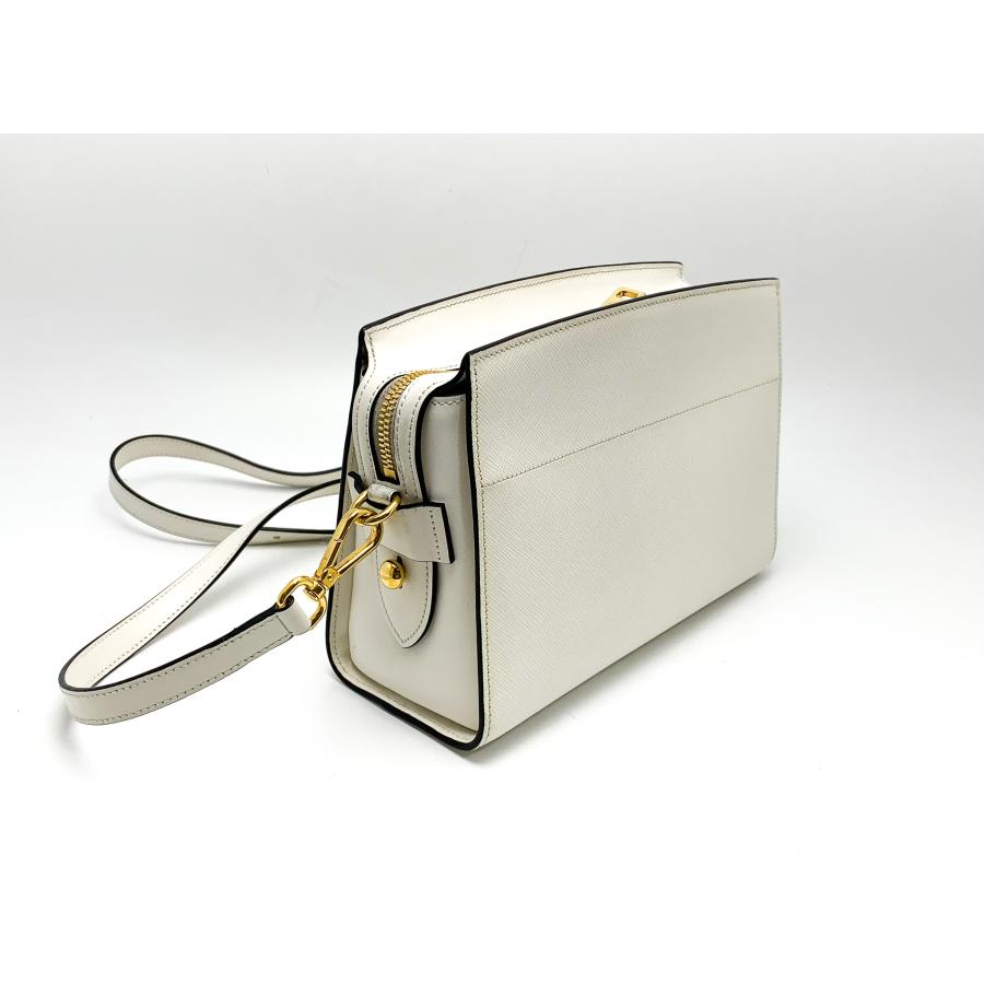【美品】PRADA サフィアーノレザー ショルダーバッグ ホワイト PRADA プラダ サフィアーノ レザー ホワイト 白 ショルダー
