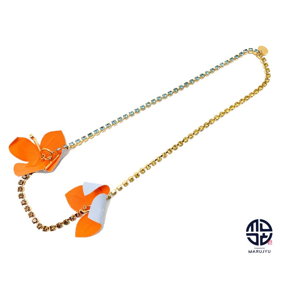 MARNI（マルニ） 花モチーフ フラワー ラインストーン ゴールド金具