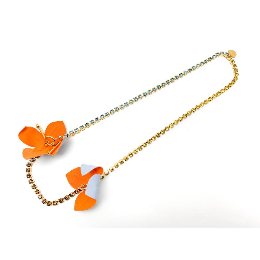 MARNI（マルニ） 花モチーフ フラワー ラインストーン ゴールド金具