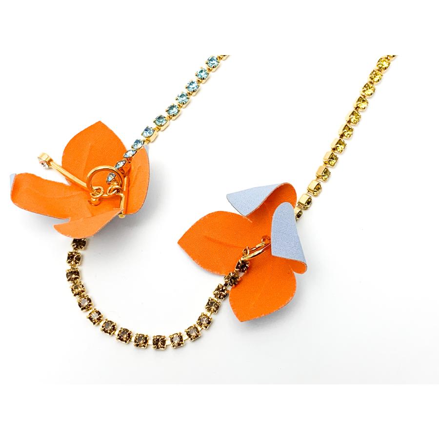 MARNI マルニ 花モチーフ フラワー ラインストーン ゴールド金具 