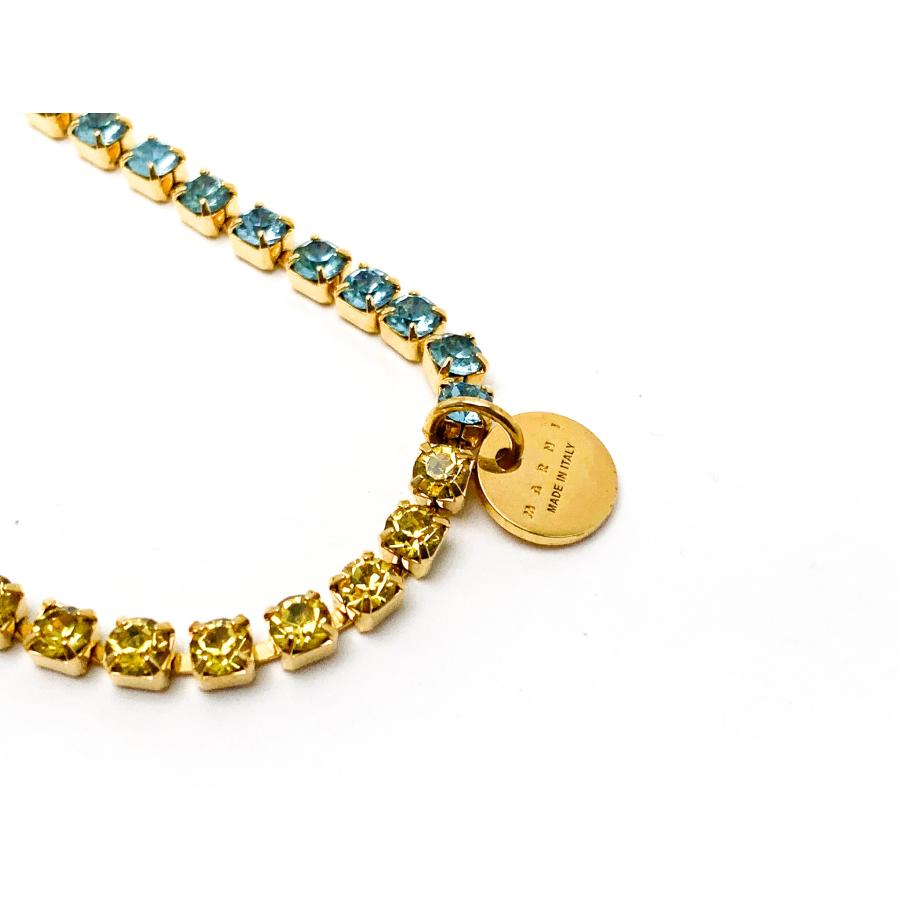 MARNI マルニ 花モチーフ フラワー ラインストーン ゴールド金具 