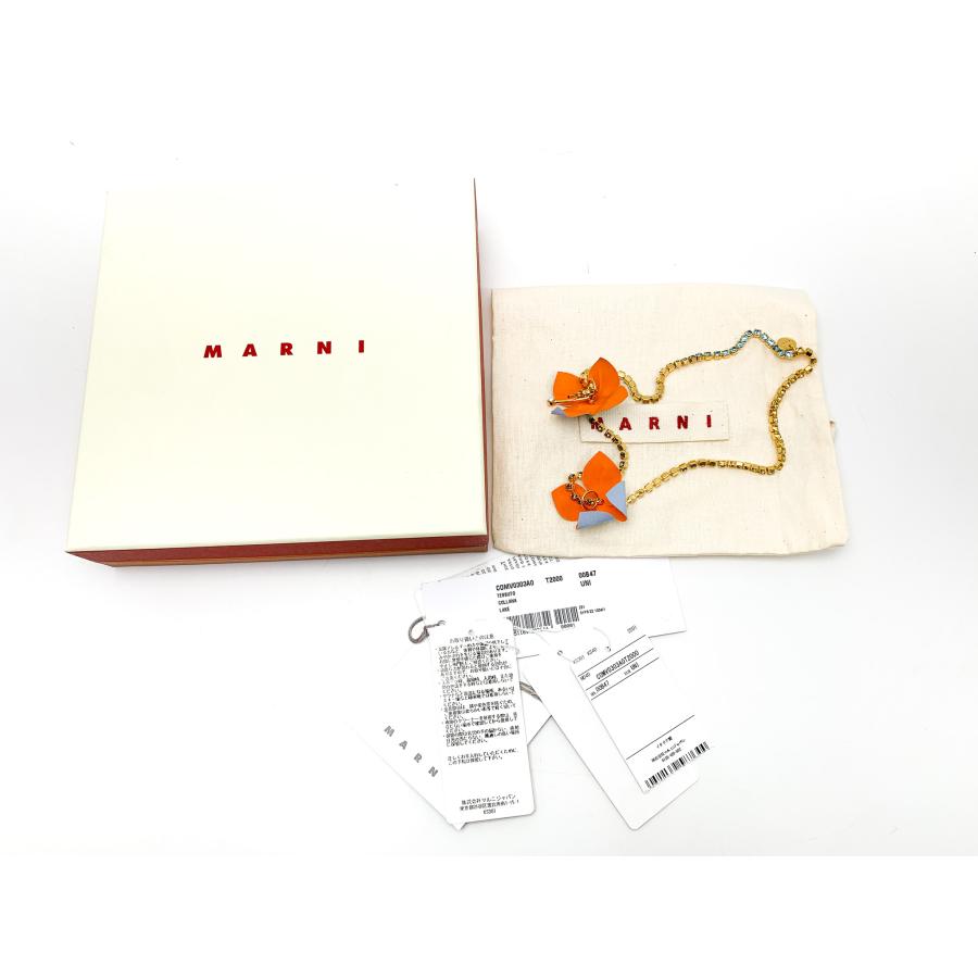 MARNI（マルニ） 花モチーフ フラワー ラインストーン ゴールド金具