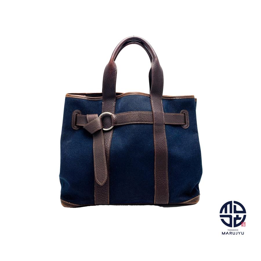 【本日発送】エルメス プティットサンチュール MM トートバッグ ネイビー HERMES（エルメス） プティットサンチュールMM ネイビー トートバック