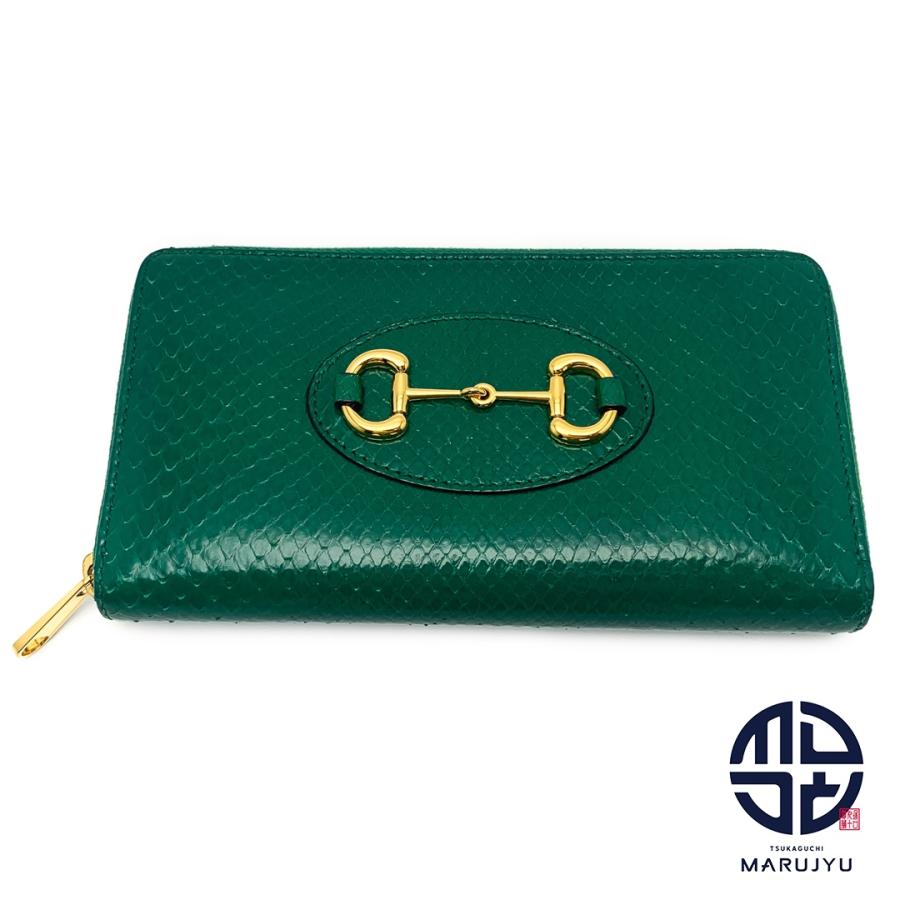 GUCCI グッチ モスグリーン 緑系 ホースビット パイソン 蛇革 GUCCI グッチ モスグリーン 緑系 ホースビット パイソン 蛇革