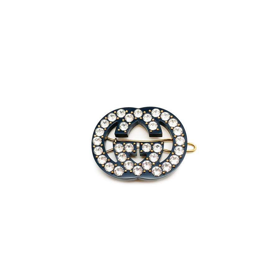 GUCCI グッチ クリスタル インターロッキングG ヘアクリップ GUCCI グッチ クリスタル インターロッキングG ヘアクリップ