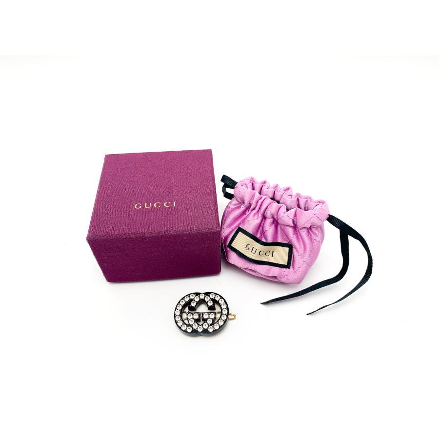 GUCCI グッチ クリスタル インターロッキングG ヘアクリップ GUCCI グッチ クリスタル インターロッキングG ヘアクリップ