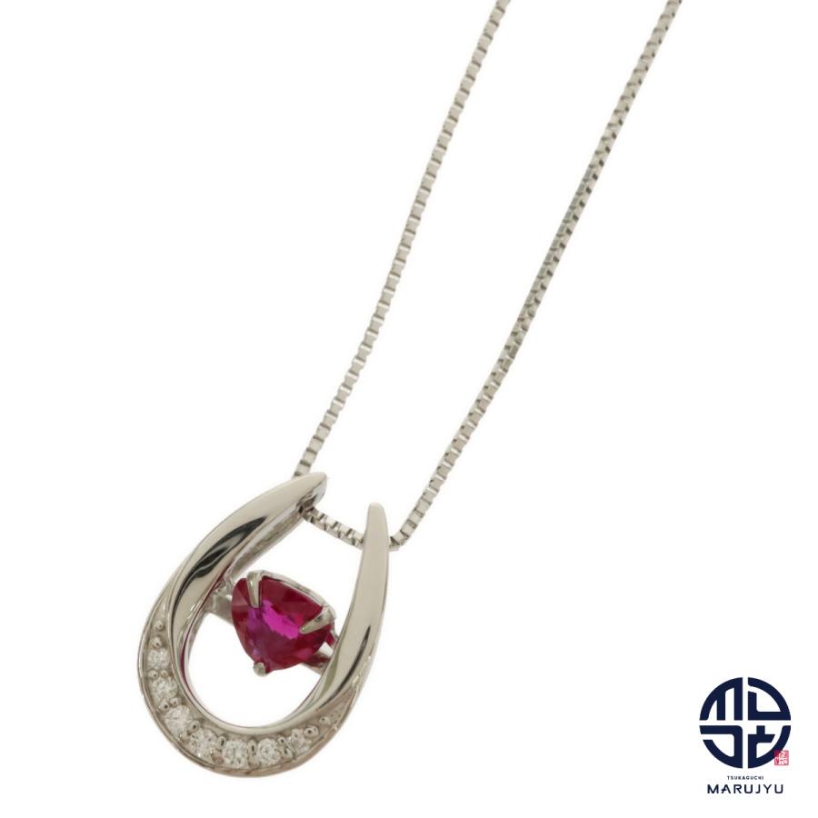 Dancing Stone】 Pt900 Pt850 プラチナ ルビー0.42ct ダイヤ0.06ct