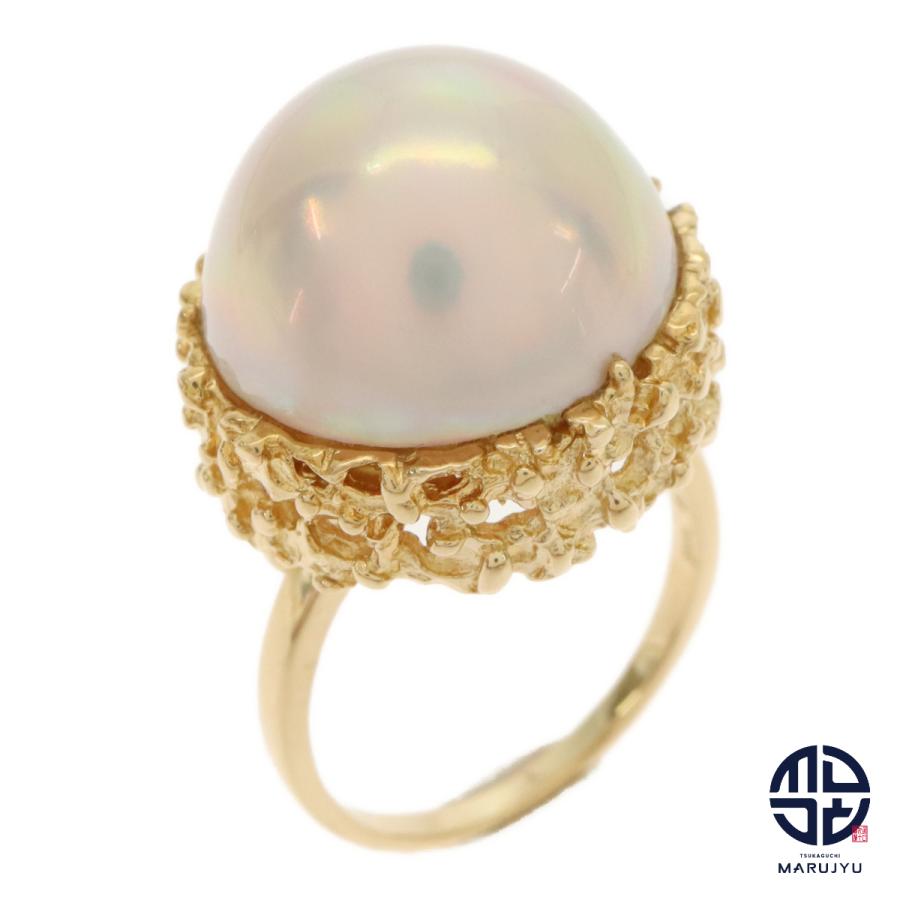 TASAKI タサキ リング 指輪 マベパール パール 真珠18mm 箱 TASAKI タサキ K18YG 18金イエローゴールド マベパール16.46mm リング