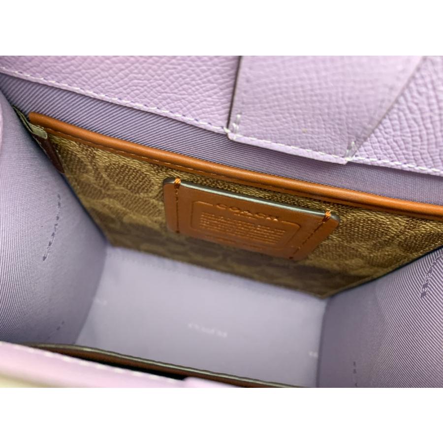 COACH コーチ トート16 シグネチャーキャンバス ディテール 紫