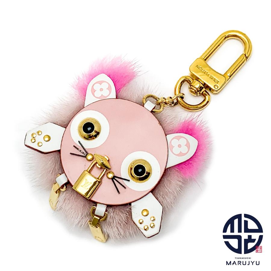 LOUIS VUITTON ルイヴィトン ビジューサック ワイルドファー M63093 猫