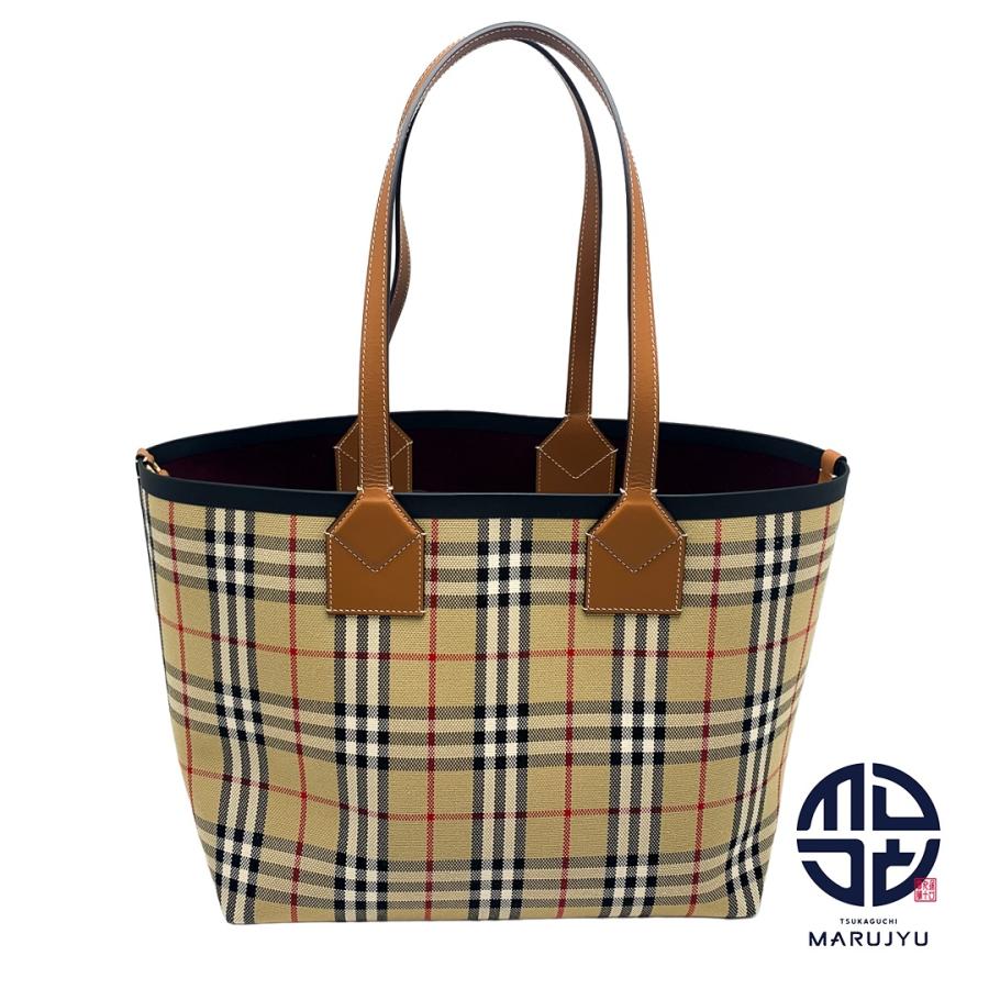 Burberry チェック柄トートバッグ BURBERRY バーバリー チェック トートバッグ ポーチ付き 大きめ バック
