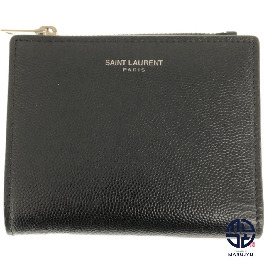 SAINT LAURENT サンローラン 黒 ブラック 二つ折り財布 575789 BTY0N