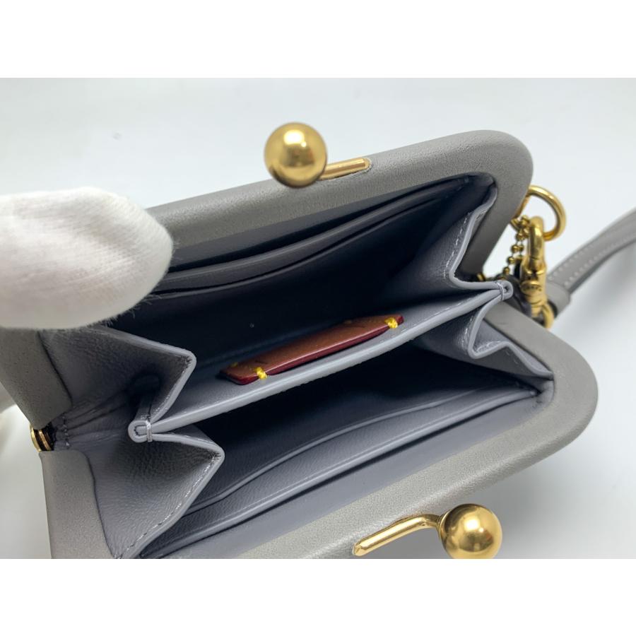 COACH コーチ グレー系 キスロック コインパース CC522 がま口 COACH コーチ グレー系 キスロック コインパース CC522 がま口