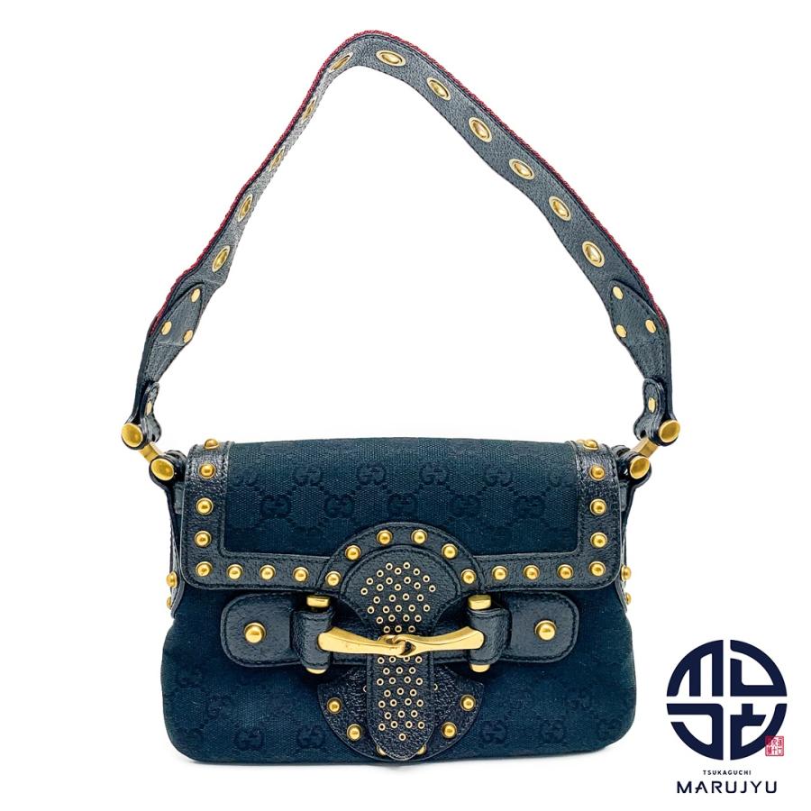 GUCCI グッチ 144190 シェリーライン GGキャンバス 黒 ブラック ホース