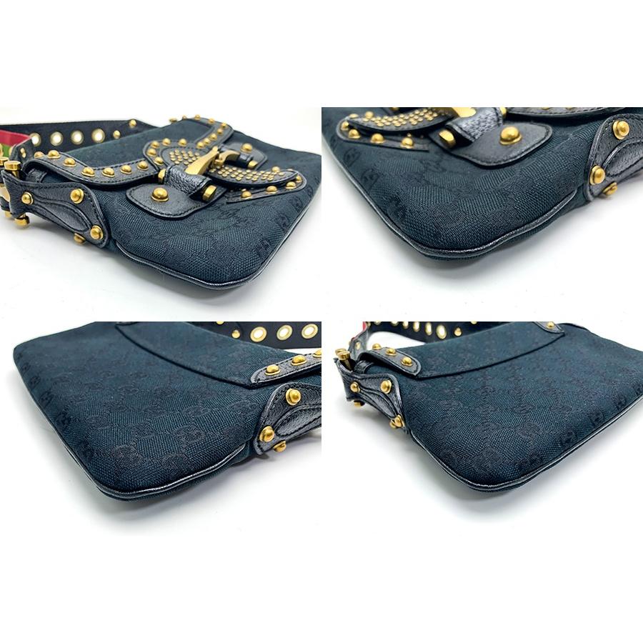 GUCCI グッチ 144190 シェリーライン GGキャンバス 黒 ブラック ホース