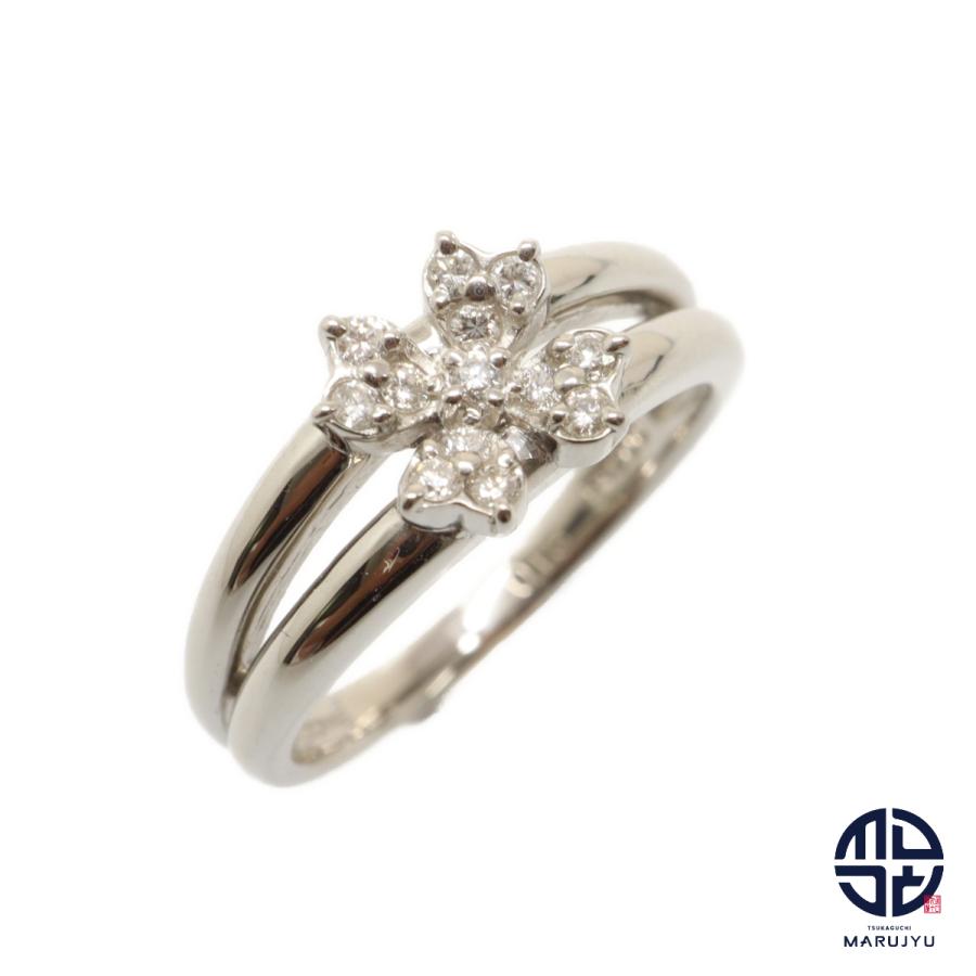 VENDOME ヴァンドーム Pt900 プラチナ ダイヤ0.13ct 花 フラワー 