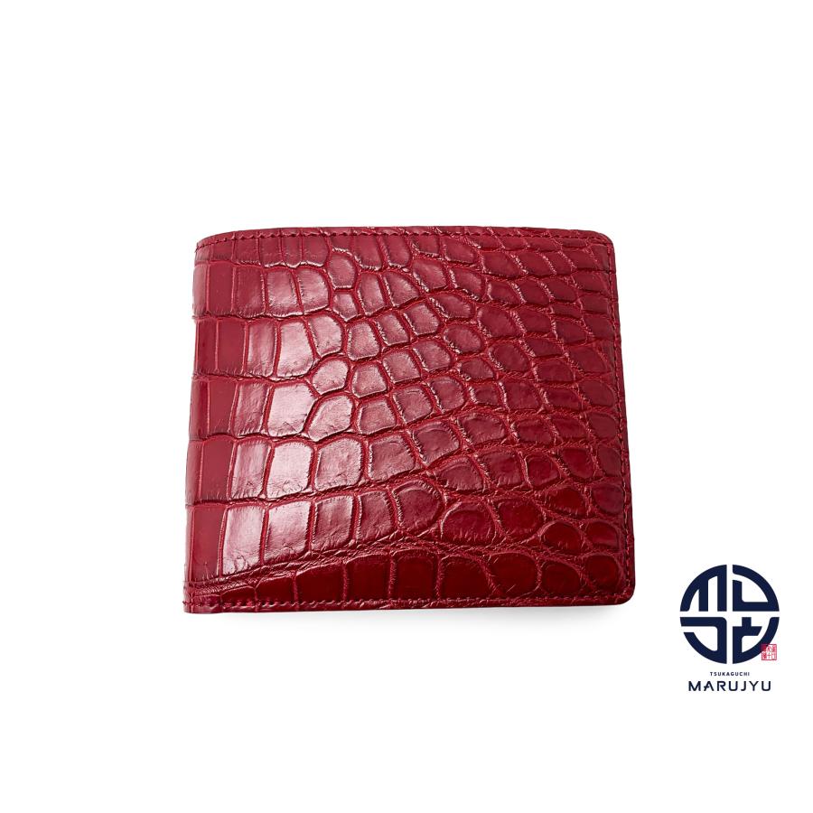 池田工芸 IKEDAKohgei クロコ クロコダイル 『顎』 紅 赤系 2つ折り