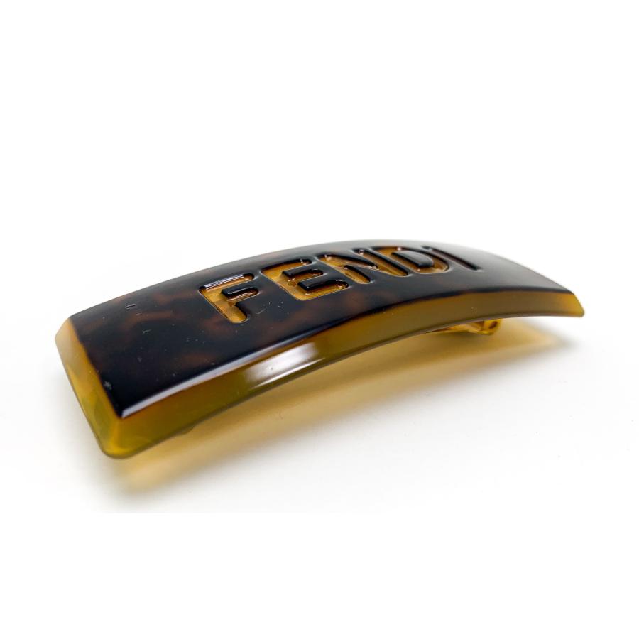 FENDI ヘアクリップ 黒/ベージュ　バレッタ　髪どめ　フェンディ　ロゴ　茶 楽天市場】FENDI フェンディ ズッカ柄 バレッタ ヘアクリップ