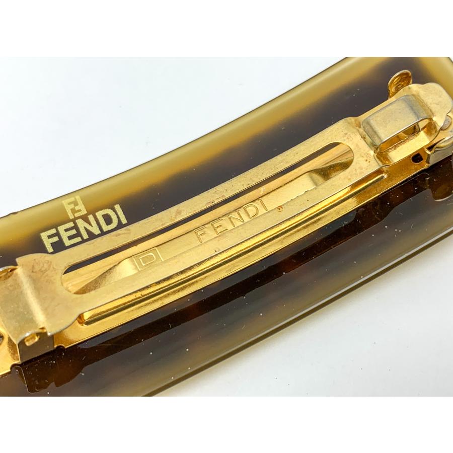 FENDI FFロゴ べっ甲柄 髪留め ヘアアクセサリー ヴィンテージ バレッタ FENDI FFロゴ べっ甲柄 髪留め ヘアアクセサリー ヴィンテージ