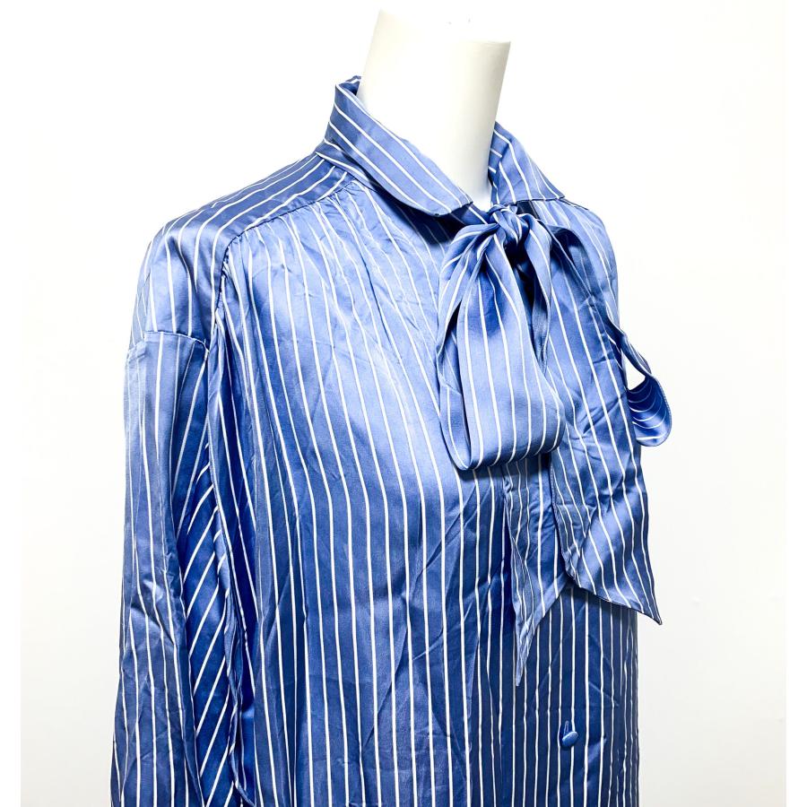 BALENCIAGA バレンシアガ 青 オーバーサイズ ストライプ シャツ BALENCIAGA バレンシアガ 青 オーバーサイズ ストライプ シャツ