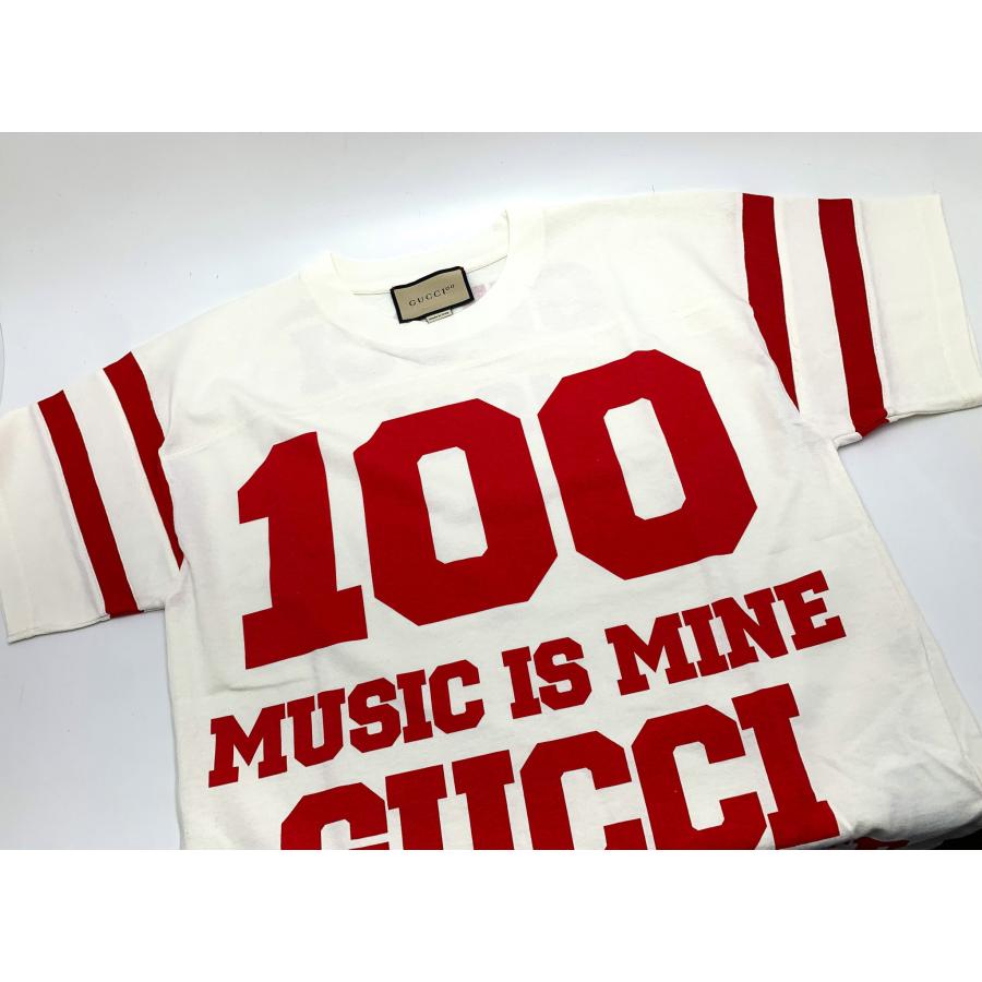 GUCCI グッチ 100周年 MUSIC IS MINE ロゴ Tシャツ 660744 GUCCI グッチ 100周年 MUSIC IS MINE ロゴ Tシャツ 660744