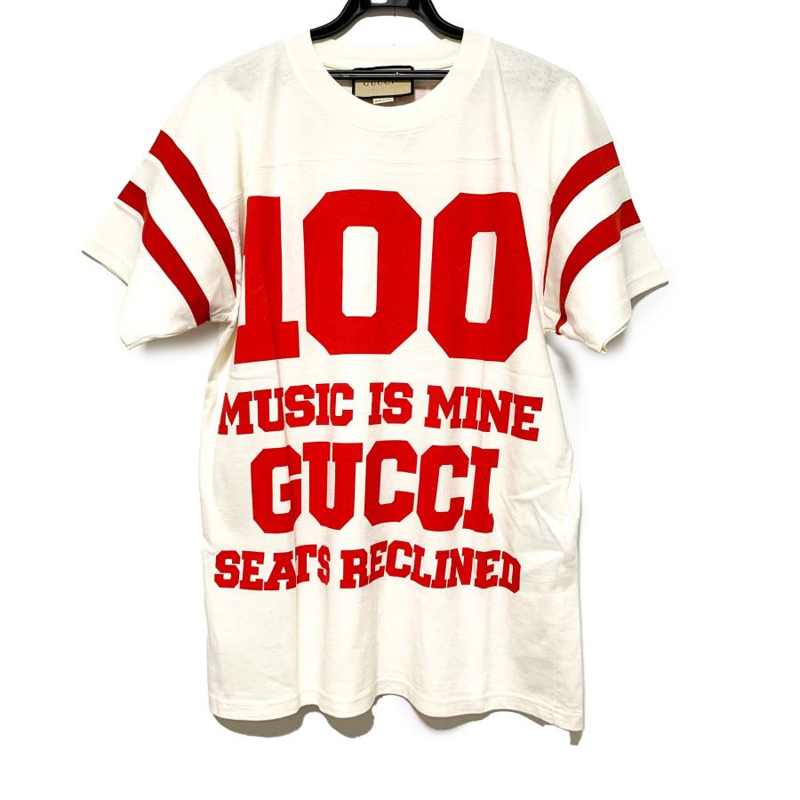 GUCCI グッチ 100周年 MUSIC IS MINE ロゴ Tシャツ 660744 GUCCI グッチ 100周年 MUSIC IS MINE ロゴ Tシャツ 660744
