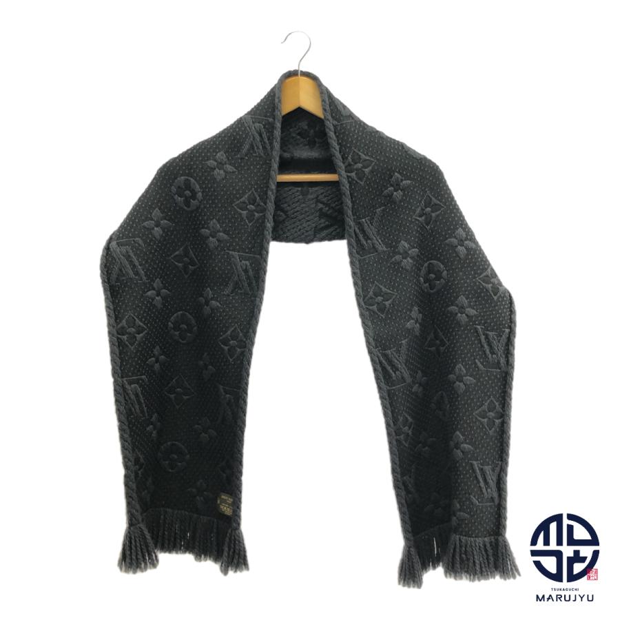 Louis Vuitton モノグラムマフラー ブラック/グレー LOUIS VUITTON - 【本物保証】 新品同様 ルイヴィトン LOUIS