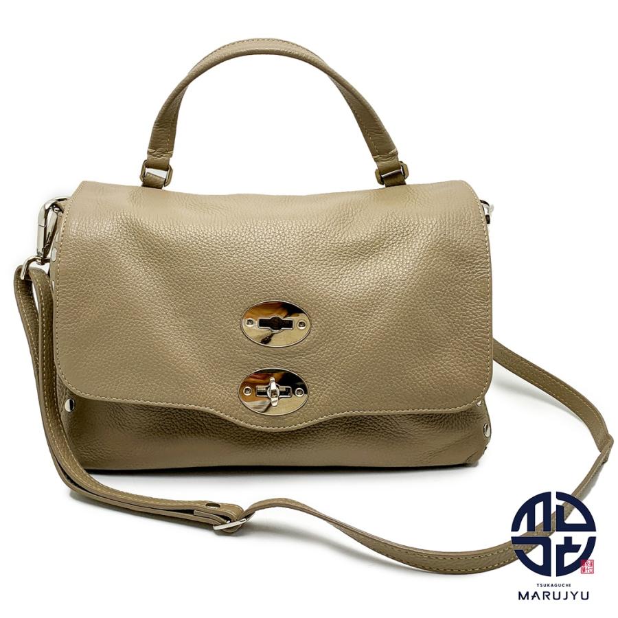 美品✨ザネラート ポスティーナ ショルダーバッグ グレージュ レザー 2way 極美品 ザネラート ポスティーナ 2way ショルダーバッグ レザー