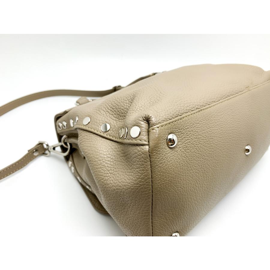 美品✨ザネラート ポスティーナ ショルダーバッグ グレージュ レザー 2way 極美品 ザネラート ポスティーナ 2way ショルダーバッグ レザー