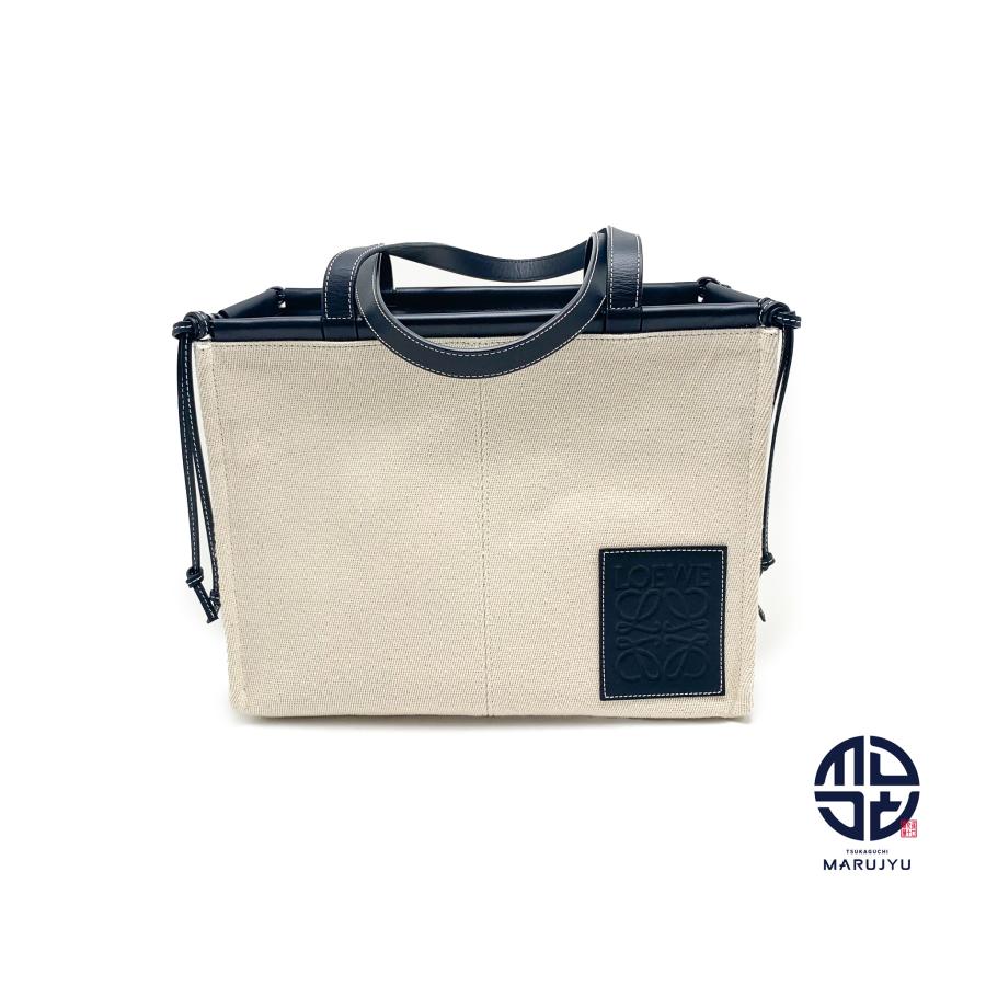 LOEWE ロエベ キャンバス レザー クッショントート ミディアム トート 