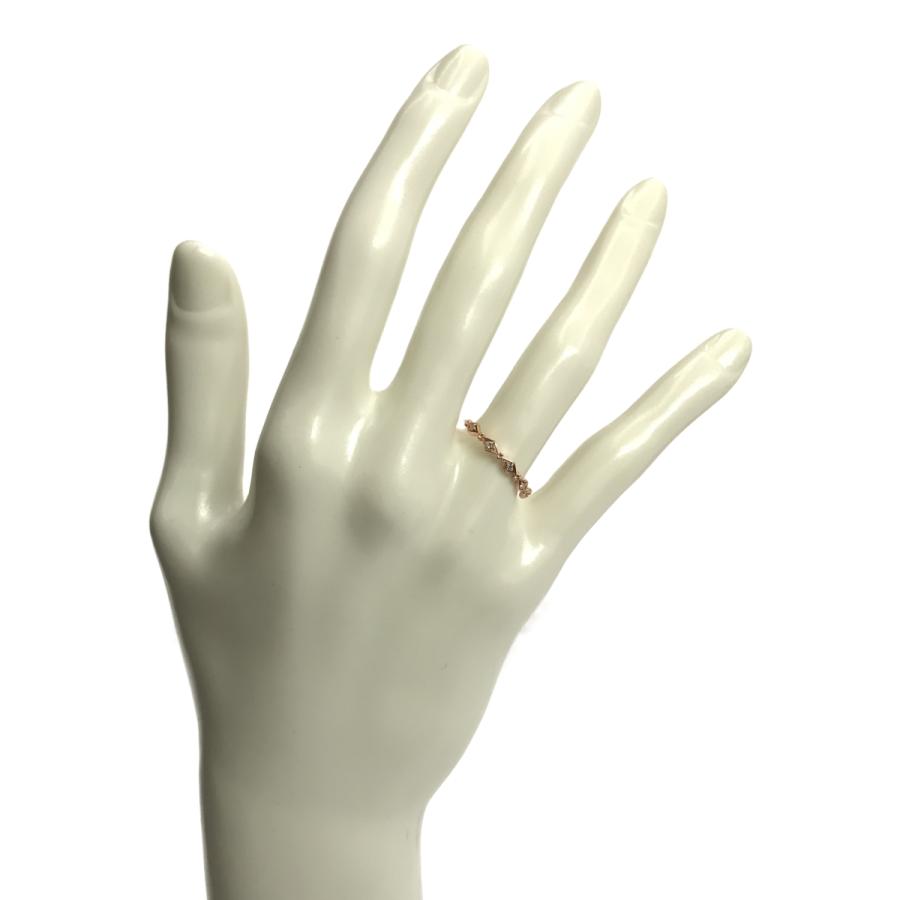 【美品】ete エテ K10 PG ダイヤモンド リング 指輪 ひし形 7号 美品】ete エテ K10 PG ダイヤモンド リング 指輪 ひし形 7号
