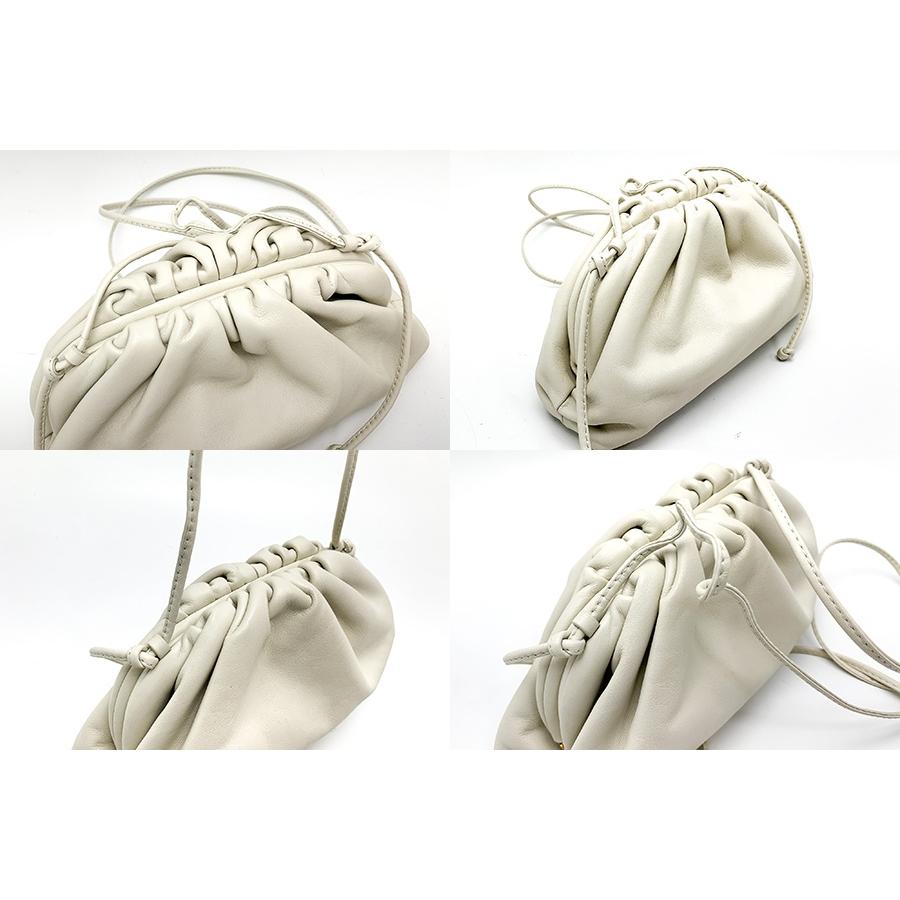 ボッテガヴェネタ ミニ ザ ポーチ ショルダーバッグ レザー ホワイト BOTTEGA VENETA ボッテガヴェネタ 白系 ホワイト ミニ ザポーチ