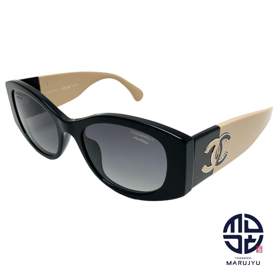 CHANEL シャネル 黒 ブラック ベージュ バイカラー オーバル シェイプ