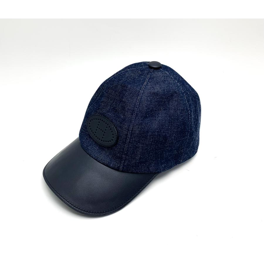 エルメス HERMES コットン×デニム デイヴィス エミール 58 キャップ エルメス HERMES コットン×デニム デイヴィス エミール 58 キャップ