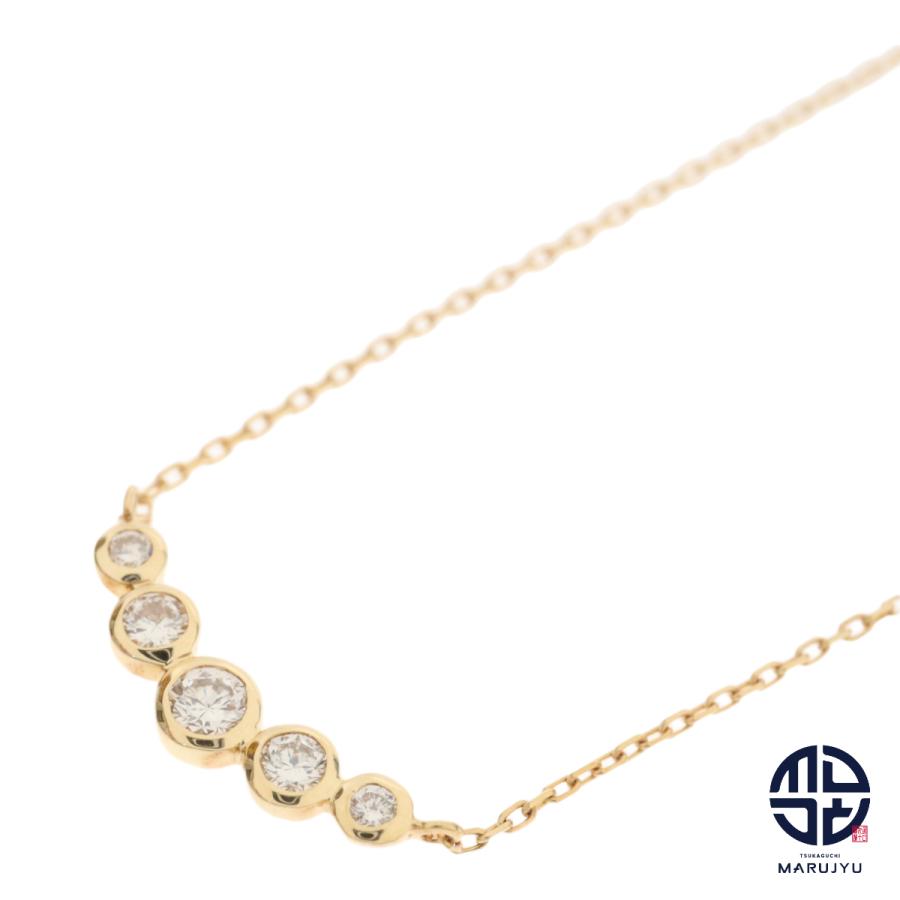 ete エテ K18YG 18金イエローゴールド ダイヤ0.14ct 5P ネックレス