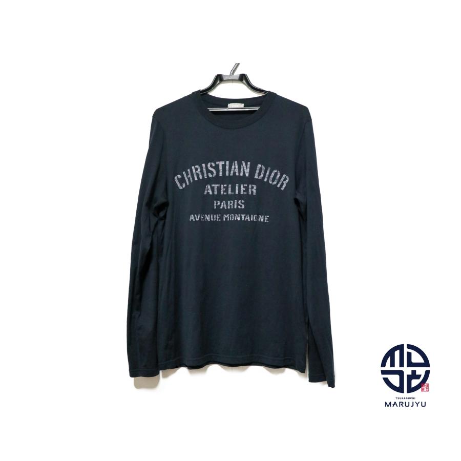 DIOR ディオール ネイビー アトリエ 長袖 ロング ロゴ Tシャツ DIOR ディオール ネイビー アトリエ 長袖 ロング ロゴ Tシャツ