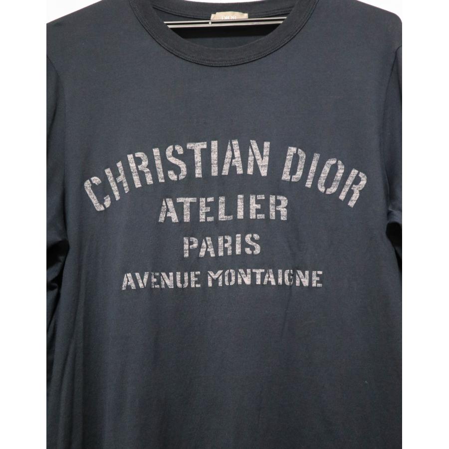 DIOR ディオール ネイビー アトリエ 長袖 ロング ロゴ Tシャツ DIOR ディオール ネイビー アトリエ 長袖 ロング ロゴ Tシャツ