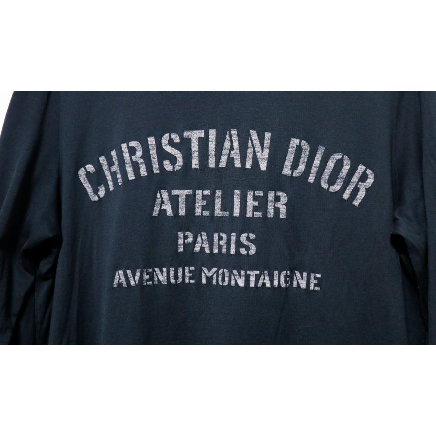 DIOR ディオール ネイビー アトリエ 長袖 ロング ロゴ Tシャツ DIOR ディオール ネイビー アトリエ 長袖 ロング ロゴ Tシャツ