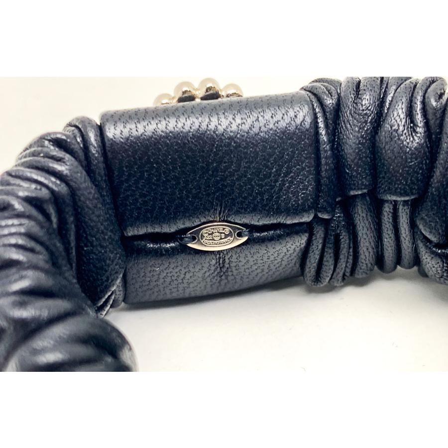 CHANEL シャネル ブラック ヘアバンド ココマーク/ライン