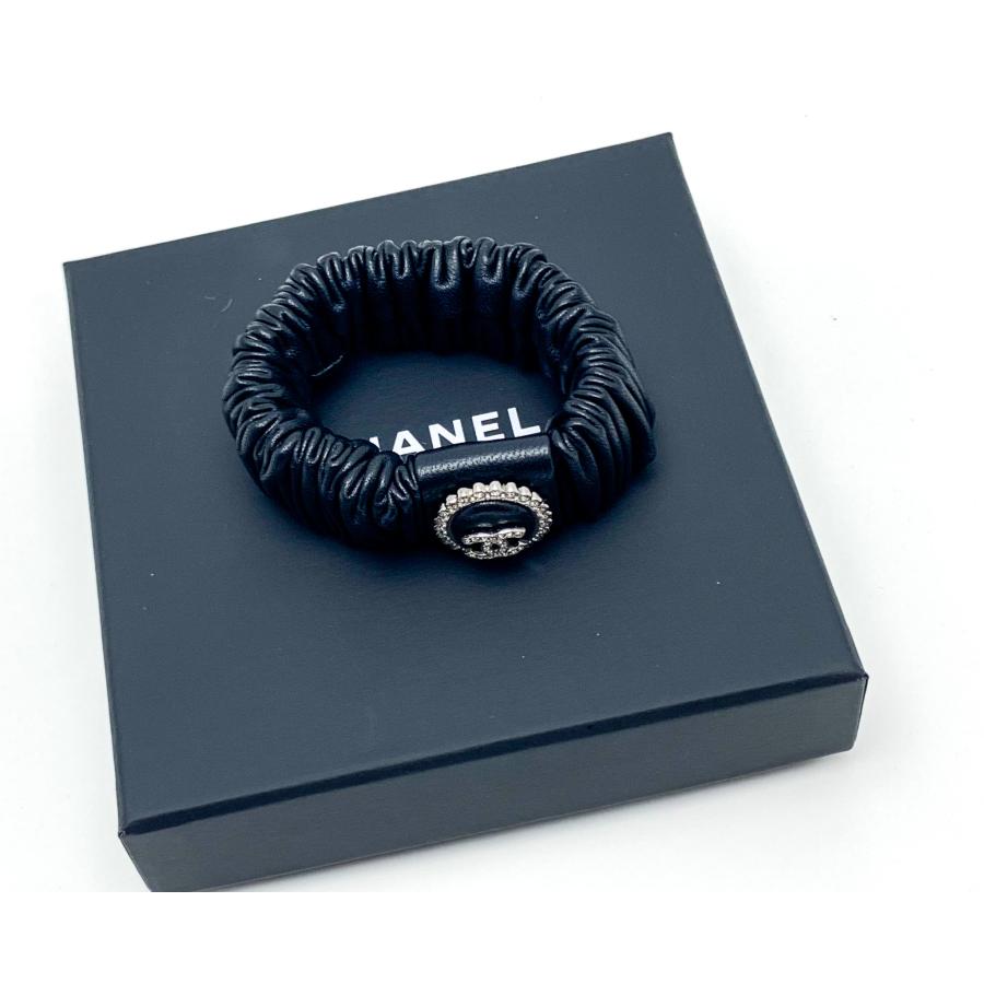 CHANEL シャネル ブラック ヘアバンド ココマーク/ライン