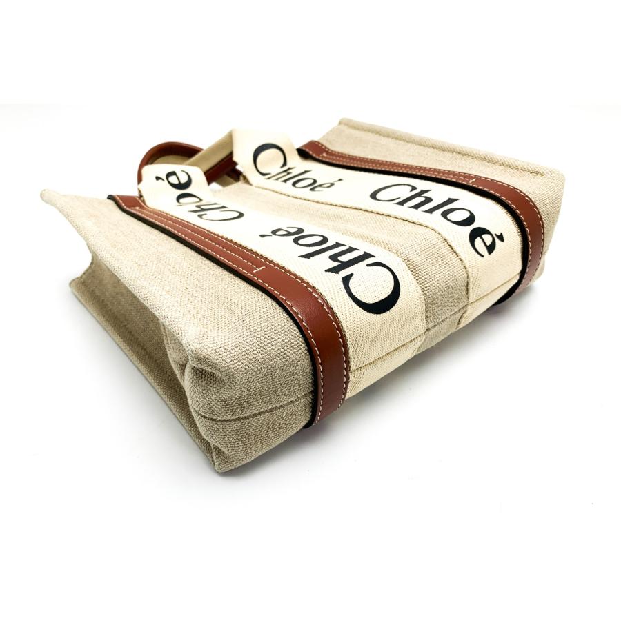 Chloe クロエ WOODYスモールトートバッグ White&Brown ホワイト