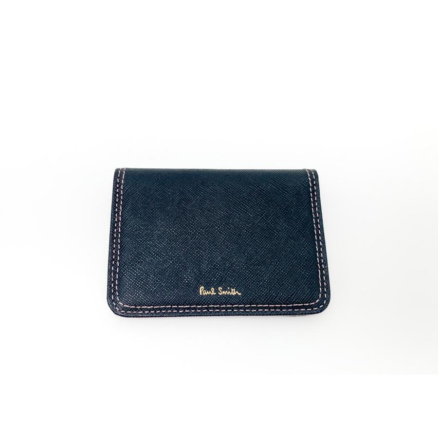 PaulSmith ポールスミス 黒 ブラック ピンク バイカラー レザー カード