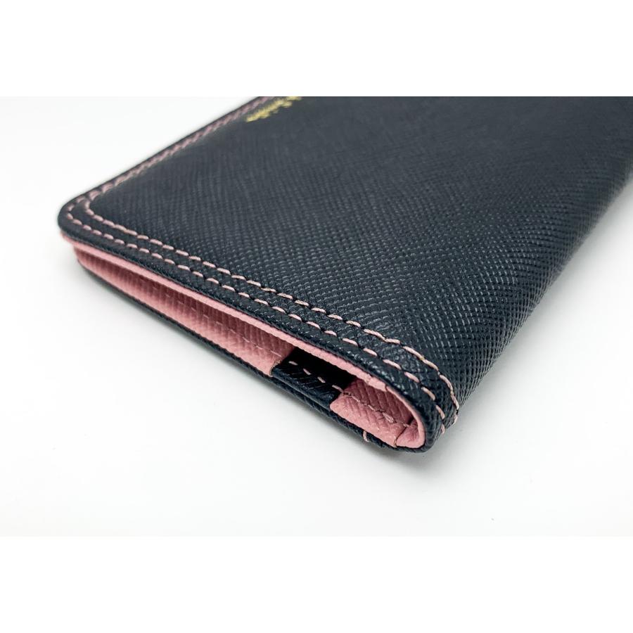PaulSmith ポールスミス 黒 ブラック ピンク バイカラー レザー カード