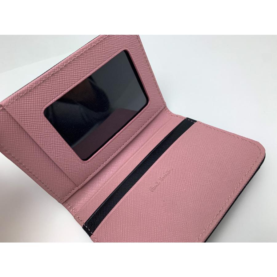 PaulSmith ポールスミス 黒 ブラック ピンク バイカラー レザー カード