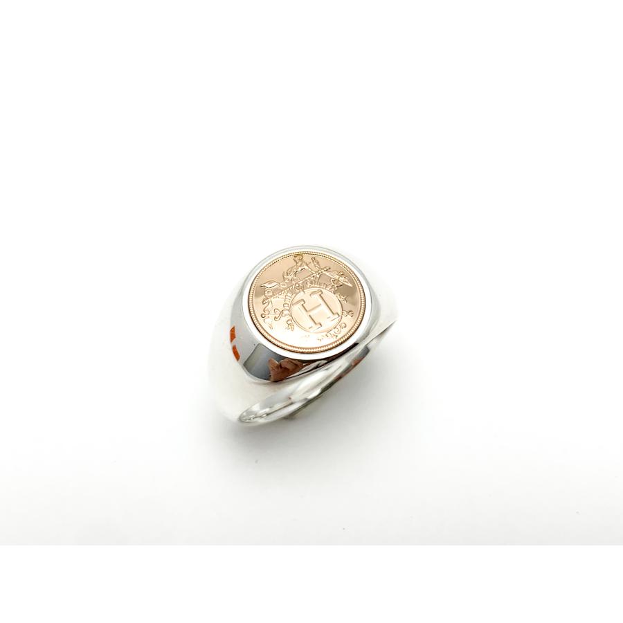 HERMES エクスリプス　K18 シルバーリング　25号 HERMES エルメス 貴金属・宝石 エクスリブリスシュヴァリエ